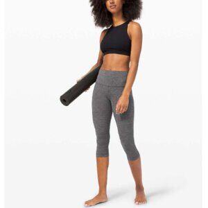 Lululemon | Align High Rise Crop 17" Nulu Leggings Heathered Black Grey 4 XS